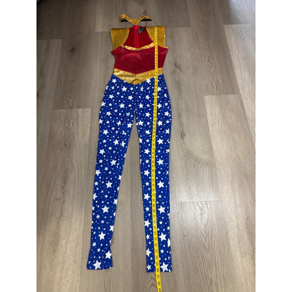 Leg Avenue Sensational Super Hero Costume Catsuit Headband 85577 Red Blue Star M - Picture 5 of 16